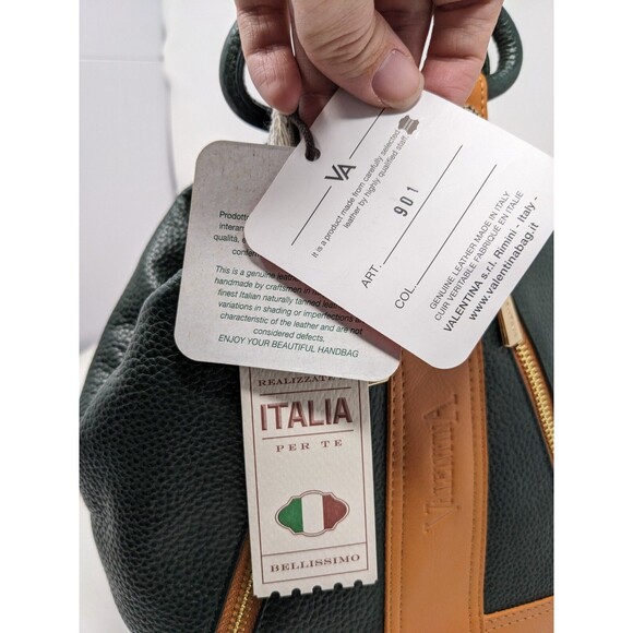 Valentina Sling Backpack Italian Leather Convertible Bag Hunter Green NWT main image 11